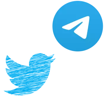Imágen de los logos de Twitter y Telegram